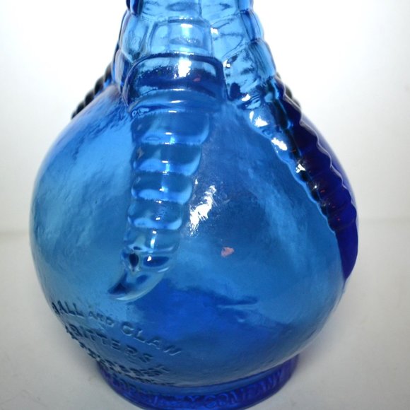 Vintage Ball And Claw Blue Bitters Glass Bottle MFG Wheaton Glass NJ - Picture 3 of 8